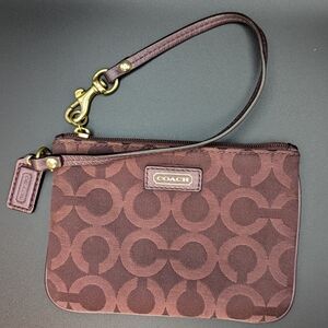 Burgundy Coach Wristlet